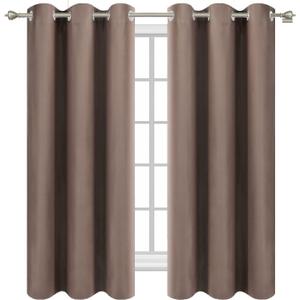 Diraysid Cappuccino Grommet Blackout Curtains for Bedroom Thermal Insulated Room Darkening Curtains Drapes, 38 x 63, 2 Panels