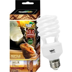 LUCKY HERP Desert UVA UVB Reptile Light Bulb 10.0 26W Compact Fluorescent Lamp