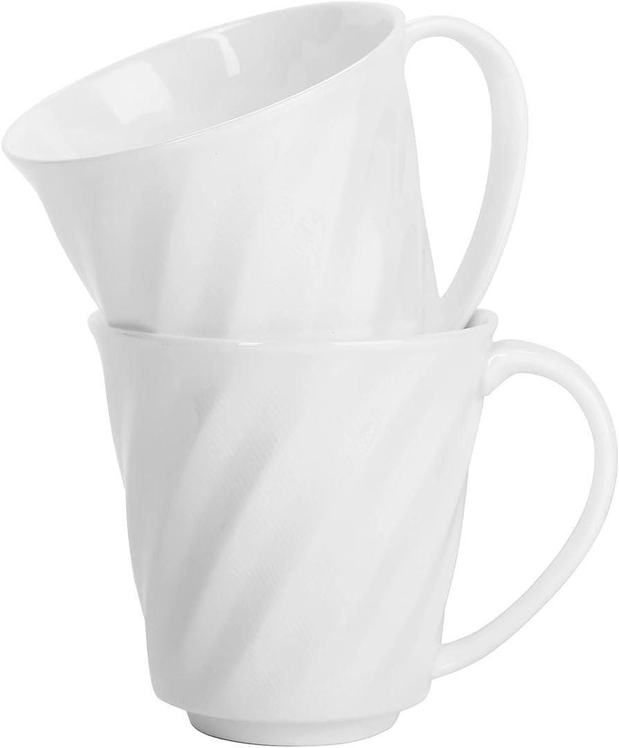 Fine Bone Ceramic Coffee Mug with Handles for Hot Beverages Coffee Cappuccino Latte Cocoa Tea Perfect for Home (Set of 2)