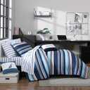 Nautica - Twin/Twin XL Comforter Set, Ultra Soft Bedding with a Woven Textured Feel, Medium Weight for Year Round Comfort, 4 Piece Bed Set with Matching Pillowcase & Bonus Throw Pillows (Colton Blue)