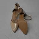 IDIFU Women's IN2 Pedazo Dress Shoes Low Block Heels Comfortable Chunky Closed Toe Ankle Strap Wedding Pumps (9, Nude Patent)