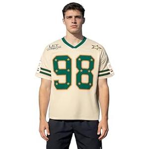 Oversized Jersey Shirts for Men Women Graphic Tees Y2k Tops V Neck Short Sleeve Summer Fall Tshirts Fashion Clothes, L