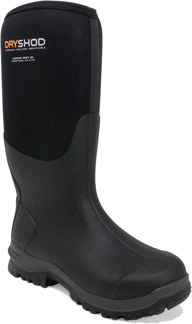 Dryshod Men's Legend MXT Rubber Boots | Waterproof | High | (9, Black)