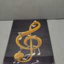 Music Note Treble Clef Canvas Wall Art Golden Music Studio Room Wall Decor, 24"L x 16"W
