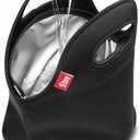 yookee home Waterproof Lunch Bag Double Layer Leakproof Neoprene Insulated Lunch Bag Freezable Black Reusable Thermal Lunch Cooler Tote Lunch Box for Boys Men Women Adult Kids for Work Outdoor