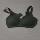 WOWENY Seamless Wireless Bra for Women Support Push Up T-Shirt Bra Comfortable Soft Bralettes No Underwire V Neck Adjustable Padded Everyday Bra(Green, L)