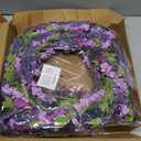 Waipfaru Spring Wreaths for Front Door, 22 Inch Spring Summer Lavender Wreath with Purple Forsythia Flowers for Indoor Outdoor Wall Porch Window Farmhouse Decor