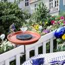 Deck Mounted Bird Bath,Solar Bird Bath Fountains for Hummingbirds,Adjustable Metal Weather Resistant Durable Deck Bird Bath Holder for Outdoor Railings, Garden, Patio Deck