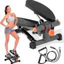 Mini Stair Stepper for Exercise at Home Stair Stepper with Resistance Bands Exercise Equipment for Home Stair Climber Stepper Machine for Home Gym Cardio Equipment for Full Body Workout