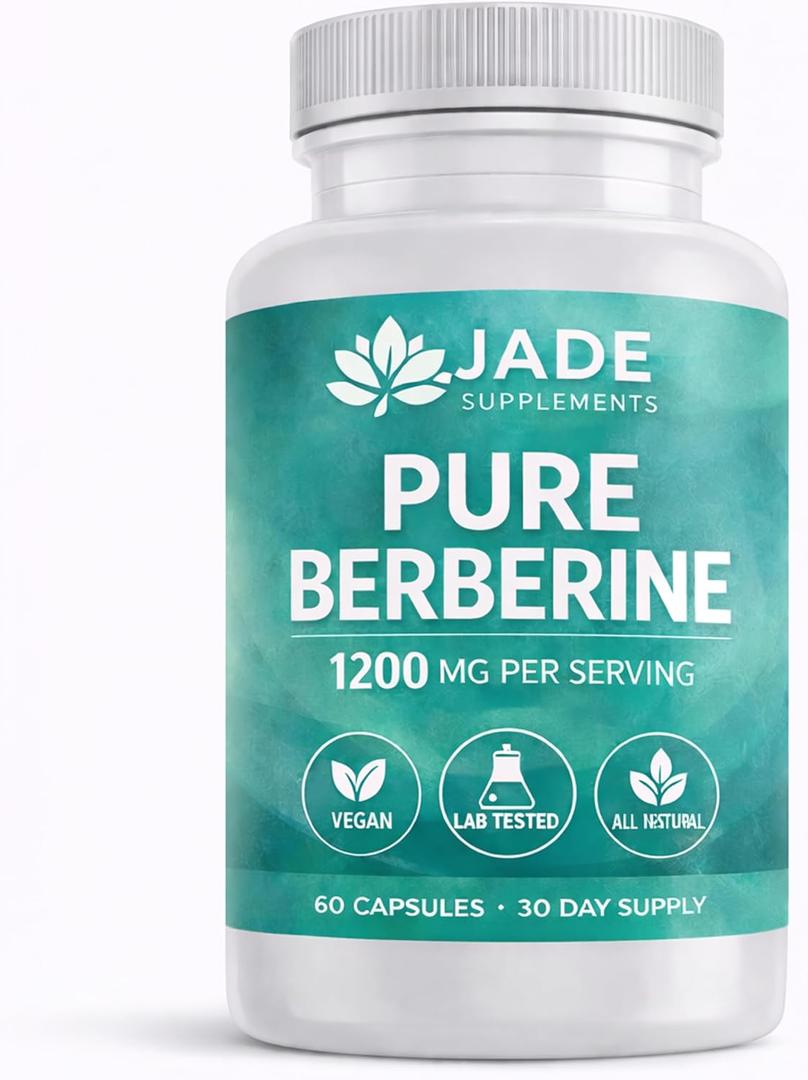 Jade Supplements Pure Berberine, 60 Vegetarian Capsules (Best Before 05/05/2028)
