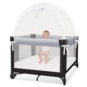 Crib Tent - Crib Net to Keep Baby in, Stop Baby from Climbing Out of Cribs, Pop Up Cribs Tent with Durable Breathable Net Double Zipper Strong Rods Installation Convenience