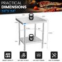KUARBARR Stainless Steel Table for Prep & Work with Undershelf 24 x 24 Inches NSF Metal Commercial Kitchen Prep Table with Adjustable Under Shelf Worktable for Restaurant Home Outdoor