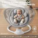 Baby Swings for Infants, FasonBaby Electric Baby Swing with 10 Preset Melodies, 5 Speeds, Remote Control and Bluetooth - Portable Infant Swing for Indoor and Outdoor(Grey)
