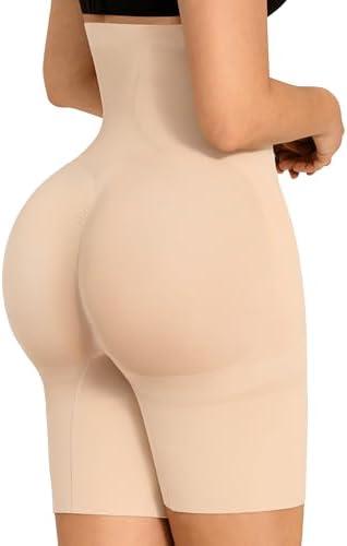 FeelinGirl Womens Shapewear Tummy Control High Waisted Seamless Body Shaper Shorts Girdle Butt Lifting Panties Thigh Slimmer