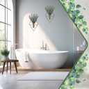 Jexine 4 Pcs Hanging Planters with Artificial Eucalyptus Metal Hanging Vase Indoor Plants Holder Modern Geometric Boho Bathroom Wall Decor for Living Room Home Office (Eucalyptus,Bronze)