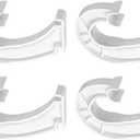 4 Pieces Closet Rod Support Hook Hanging Bar Rod Support Hanging Pole Holder Tube Rod Hook J Type Hooks Hanging Rod Bracket, White