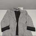 ELLEVEN 2025 Women's Houndstooth Plaid Blazers with Embroidered Collar, Business Casual Work Office Jacket with Pockets (Large)