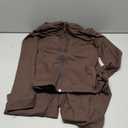 Women Two Piece Outfits Workout Sets Bodycon Legging Jacket Tracksuit Zip Up Hoodie Jogger Matching Sweat Pants Set (Small, Coffee)