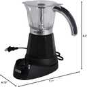 IMUSA 6 or 3 Cup Electric Espresso Maker Black Coffee Machine for Cuban Coffee, Moka and Espresso Drinks