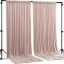 Nude Blush Backdrop Curtains-Wrinkle-Free Polyester Photography Drapes Party Curtain Background for Baby Shower Wedding Decorations- 8 X10FT