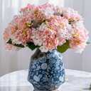 10 PCS Faux Hydrangea Flower Hydrangea Artificial Flowers Hydrangea Bouquet Faux Flower Table Centerpieces for Home Wedding Bridal Bouquet Office Party DIY Floral Decor (Pink)