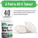 Rockin' Green Laundry Detergent Pods, Plant-based, All Natural, Vegan & Biodegradable Odor Fighter, Safe for Sensitive Skin (Unscented, Active Wear 40 Pods)