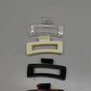 4 Pack Extra Large Hair Claw for Women, 5'' Strong Hold Bright Clamps for Thick and Long Hair, 90's Non-slip Square Jaw Clips for Curly Hair,