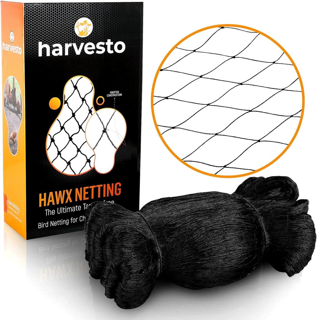 Heavy Duty Bird Netting for Chicken Coops & Runs | Tree & Garden Netting Mesh 1-1/2" | Keep Hawks, Birds & Predators Away | Bird Netting for Blueberry Bushes, Vegetables & Fruit (25' x 50)