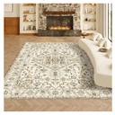 VK VK·LIVING 8x10 Area Rug Washable Rugs for Living Room Rug Vintage Design Boho Rug with Non Slip Living Room Rug Bedroom Carpet Stain Resistant, Home Decor, Beige