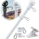 Flag Pole Holder for Outside House - 5ft Heavy Duty Metal Flagpole Kit,Tangle Free, 2 Angle Mount for Grommet Flags,Banner,Garden Flag, for Outdoor Porch,Yard,Garage,Patio Balcony Use (White)