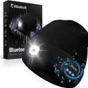 Stocking Stuffers Gifts for Men, LED Bluetooth Beanie Hat, Christmas Birthday Gifts for Men Dad Him Husband Grandpa, White Elephant Gifts for Adults, Camping Hiking Accessories Cool Gadgets