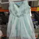 Stock Liquidation Elsa Princess Dress Premium Quality Breathable Base Ice Blue Shimmering Gown Long Train Quick Ship, Toddler