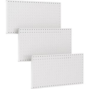 TORACK 3Pcs Metal Pegboard Panels(12x24 inch) for Wall Garage Utility Tools Storage Pegboard for Workbench, Modular Peg Board Tool Organizer Boards(Pack of 3, Grey) (Gray)