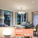 LED Ceiling Fan Light Bulbs 120V 60W Equivalent, E12 Candelabra Base Light Bulb Natural White 4000K, 600LM E12 Small Base, Non-Dimmable, 8 Pack