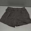 Neer 2 Pack Women's Linen Shorts Elastic Waist Casual Comfy Summer Pull on Beach Shorts with Patch Pocket(Gray, Black,Small)