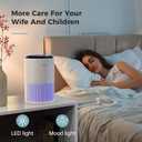 AROEVE Air Purifiers for Bedroom Home, Air Purifier For Smoke Pollen Dander Hair Smell Air Cleaner with Sleep Mode Speed Control For Bedroom Office, MK01- White