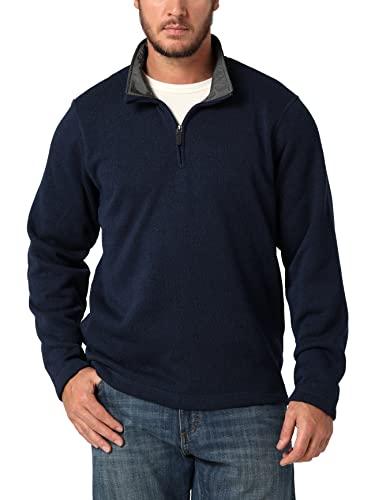 Wrangler Long Sleeve Fleece Quarter-zip, Mood Indigo, 3X-Large