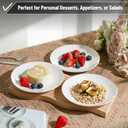 BTaT- White Dessert Plates with Gold Rim, Set of 6, 8" Round, Porcelain, Elegant Style, Dinner Plates
