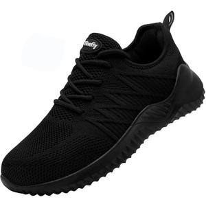 Tinefiy Steel Toe Shoes for Women Lightweight Comfortable Slip Resistant Safety Work Sneakers Cushion Puncture Proof Shoes Indestructible Shoe Size 10.5
