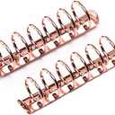 Moterm 2 Pieces 6-Hole Ring Binder Mechanisms Replacement Kit for Binder Planners (A7 Size, Rose Gold Color, 30mm)