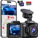 Dash Cam Front and Rear, Ecomoment 4K+1080P Dual Dash Camera for Cars, Built-in WiFi GPS Dashboard Camera, 2.4" IPS Screen Dashcam, 170 Wide, Night Vision, WDR, G-Sensor, 32GB SD Card Included (Black)