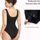 LODAY Black Bodysuit Women Scoop Neck Body Suits Sleeveless Double Lined Bodysuit Tank Top（X-Large,Black)