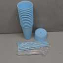 Amyhill 12 Pcs Reusable Cups with Lids and Straws 24 oz Plastic Tumbler Iced Coffee Cup Travel Mug for Smoothie Juices Birthdays Sleepover Party Supplies for Girls (Light Blue)