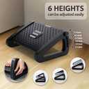 CasaZenith Foot Rest, Six Heights Adjustable Foot Rest for Under Desk at Work, Ergonomic Foots Stool for Under Office Desks, Under Desk Footrest with Foot Massage Roller, Chair Footrest for Leg Rests