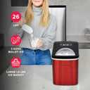 Frigidaire 26 Lbs per Day Portable Compact Maker, Ice Making Machine, Red Stainless, Medium