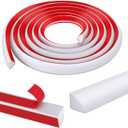 moonoom 118 inch Flexible Quarter Round Molding, 1/2" Self-Adhesive Trim Molding, Waterproof Wall Quarter Round Trim for Wall Edge Corner Base of Staircase Cabinet Edge Countertops
