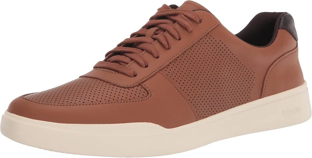 Cole Haan Men's Grand Crosscourt Modern Perforated Sneakers (13, British Tan Leathe)