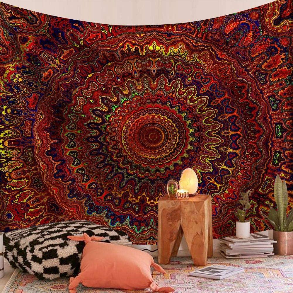 FENDROM Popular Handicrafts Indian hippie Bohemian Psychedelic Peacock Mandala Wall hanging College Dorm Beach Throws Table Cloth Bedding Tapestry (118"L x 71"W)