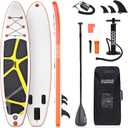 Inflatable Stand Up Paddle Board 10x30, Ultra-Light SUP Board with Backpack, Pump, Paddle, Coil Leash, 3 Fins, Repair Kit, Stable SUP with Non-Slip EVA Deck for Adults & Youth (SUP-16-YK)