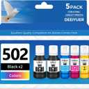 502 Ink Refill Bottles ET-2850 ET-3850 ET-4850 ET-15000 502 Ink Compatible for ET 2850 ET 3850 ET-4760 ET-2760 ET-3830 ET 4850 ET 15000 ET-3843 ET-2980 ET-3950 4950 3750 Printer (2Black Cyan Magenta Yellow)